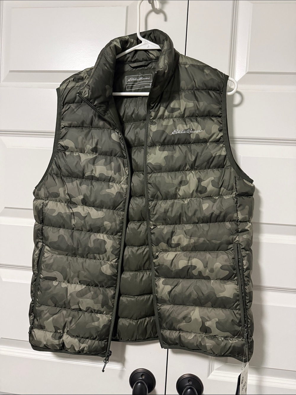 Eddie Bauer Men's Camo Packable Down Vest - Olive Camo